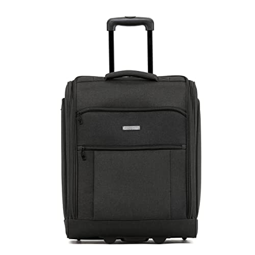 Flight Knight 56x45x25cm easyJet & British Airways Large Carry On Approved & Tested Maximum Size Hand Luggage Case - 2 Wheels - Ultra Lightweight Durable Soft Case Textile Cabin Suitcase
