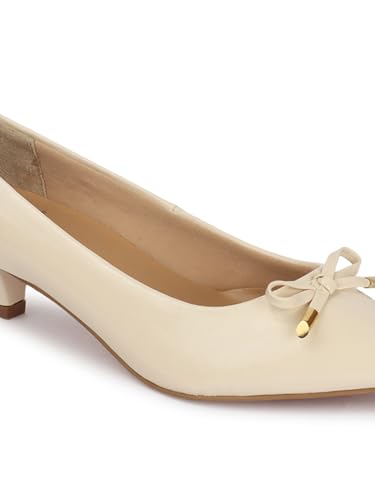Image of Carlton London Women Comfortable Stylish Kitten Heel Pointed Toe Slip-On Fashion Pump Shoes for Office, Formal, Casual and Daily Use