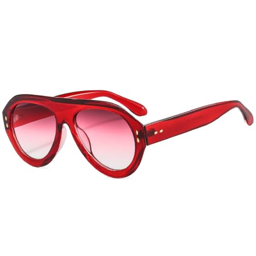 Popular Fashion Pilot Sunglasses Women Shades UV400 Retro Rivets Decoration Gradient Trending Men Round Sun Glasses2