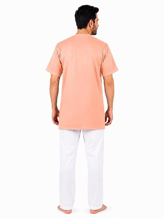 Image of Men's Cotton Halfsleeve Short Kurta for Summer