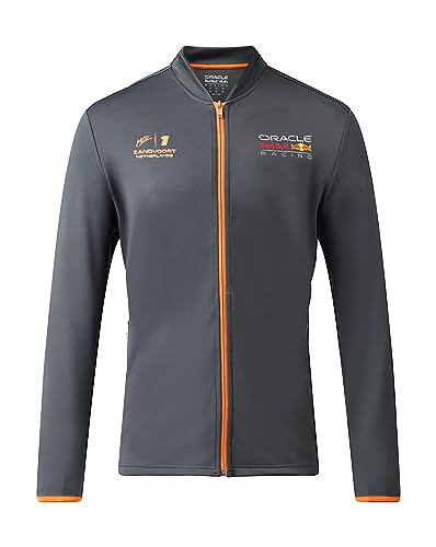 Red Bull Racing Formula One Team - Special Edition Dutch Zandvoort Grand Prix- Long Sleeve Track Jacket - Max Verstappen - Asphalt Grey - Unisex (XL)