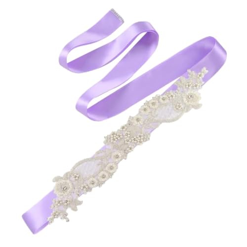 Women's Belts Pearl Beaded Flower Cocktail Evening Dress Lace Waist Wedding Bride Accessories