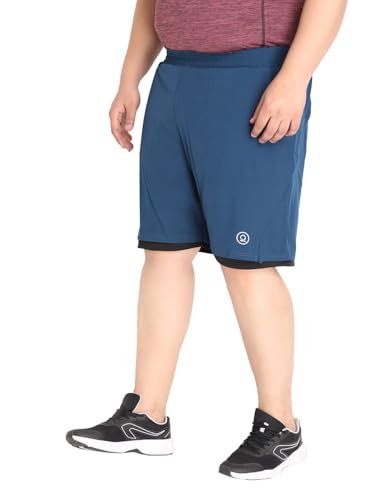 Image of CHKOKKO Men Shorts for Gym Sports or Running | Dry-Fit Fabric Single Layered Active Summer Workout Wear Knee Length Regular Fit | Elastic Waist with Front and Back Pockets