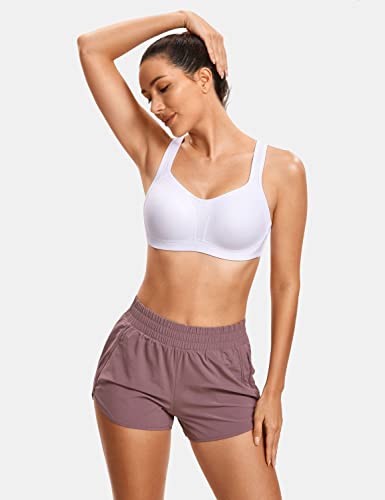 Image of SYROKAN Women's High Impact Underwire Sports Bra High Support Large Bust Padded Adjustable Straps Running Bra