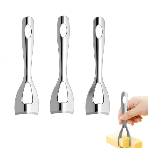 Cuchillos de Mesa, Cuchillo Queso, Cuchillos Arcos de Mesa,Acero Inoxidable 304 de Calidad Alimentaria, Estructura Tridimensional en ángulo Recto de una Pieza, Fácil de Limpiar, Juego de 3 Piezas