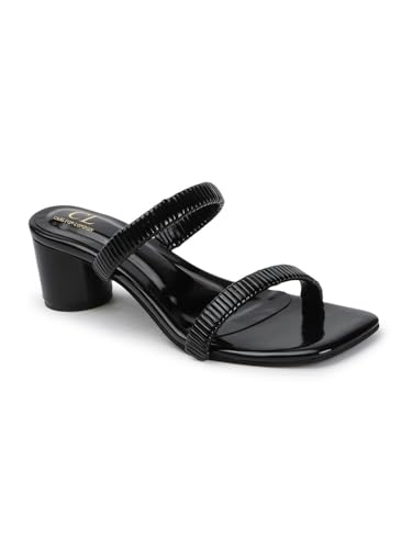 Image of Carlton London Women Comfortable Casual Sandal with Block Heels, Square Toe for Casual and Wear