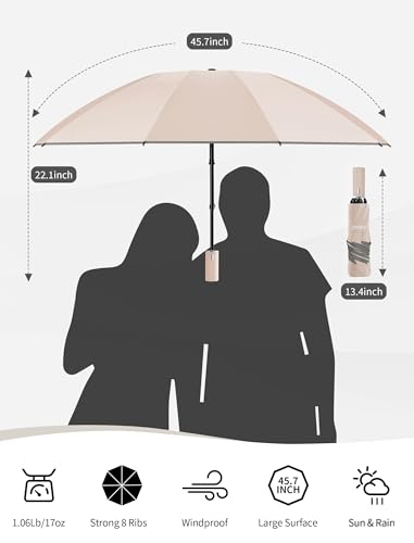 Rechargeable Electric Travel Umbrella, Auto Open Close Windproof - image 5