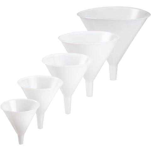 Dynalon 212195-0001 Polypropylene/HDPE Lab and Utility Funnel Assortment, Translucent Cover