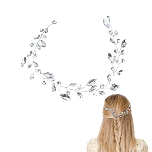 XFSRG Mariage Cheveux Mariée Serre Tête Femme Cristal Élégant Argent Accessoires Strass vigne Cheveux Pour Femmes