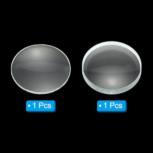 Image of PATIKIL 10cm Focal Length 40mm Double Convex and 10cm Focal Length 40mm Double Concave Lens 1 Set, 2 Pack Glass Optically Polished Round Edges Lens for Physics Experiment Classroom, Clear