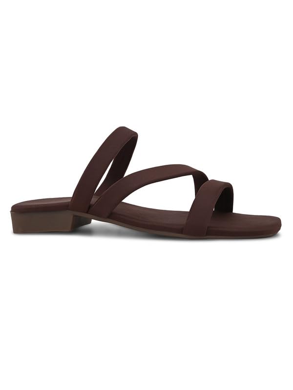 Image of XE Looks Women's Flat Slippers | Strappy Slip-On Design | Soft Cushioned Footbed | Lightweight & Comfortable Slippers For Girls & Women