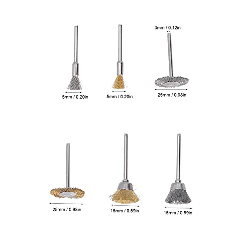 Kit de Escovas de Arame 36 Unidades Tipo Caneta Tipo Plana e Tigela Tipo 3 Formatos Conjunto de Esco