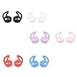 Eartips Anti-Drop Ear Hook Gel Headphones Earphones Accessories, Compatible with Air Pods 1&2, Silicone Soft Anti-Slip Sport Earbud Tips, 6 Pairs, Black, White, Blue, Red, Pink and Purple 1316p6c