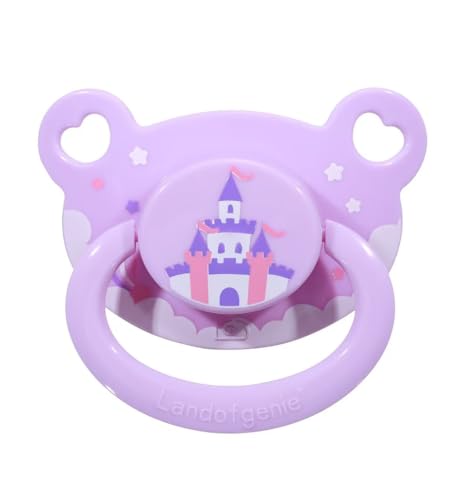 Image of Landofgenie Adult Sized Pacifier Large Handle Large Shield Cute Print Paci Purple