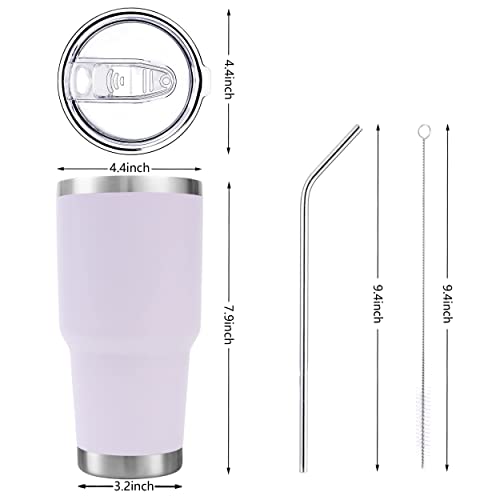 Toopify 30 oz Stainless Steel Insulated Tumbler Travel Mug with Straw Slider Lid, Cleaning Brush, Double Wall Vacuum - Thumbnail 3