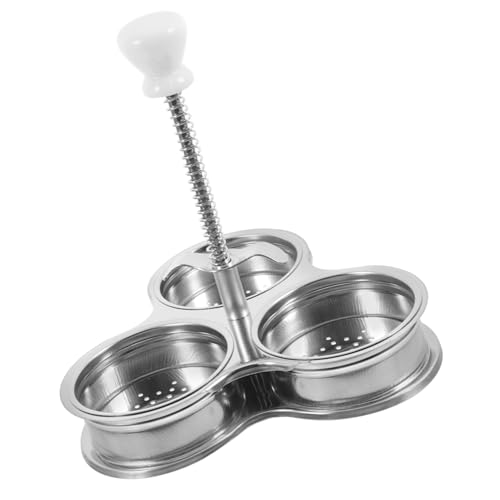PRETYZOOM Egg Poaching Pan 3 Cups Stainless Steel Egg Cooker for Breakfast Brunch