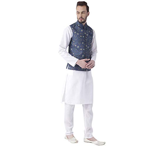 Image of hangup 3 Pc Kurta Pajama Set For Men (3PCABlack-KPW)