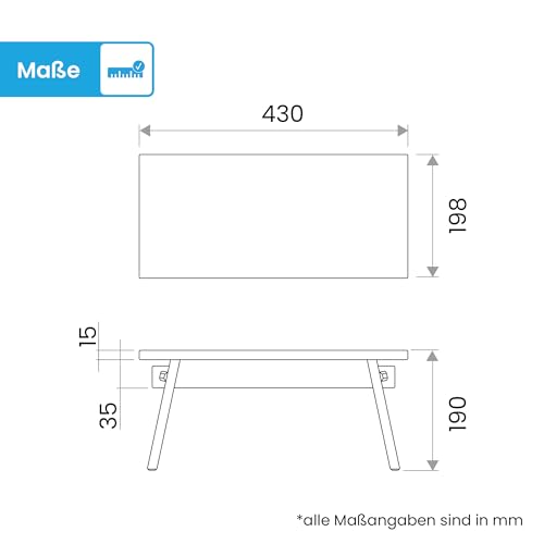Bächlein Badhocker Doura – Ergonomischer Holz-Toilettenhocker aus FSC-zertifiziertem Bambus, 150 kg Traglast, Nachhaltig & Stabil