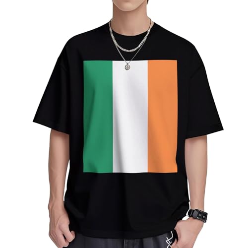 T-shirt drapeau irlandais femme tunique manches courtes en coton