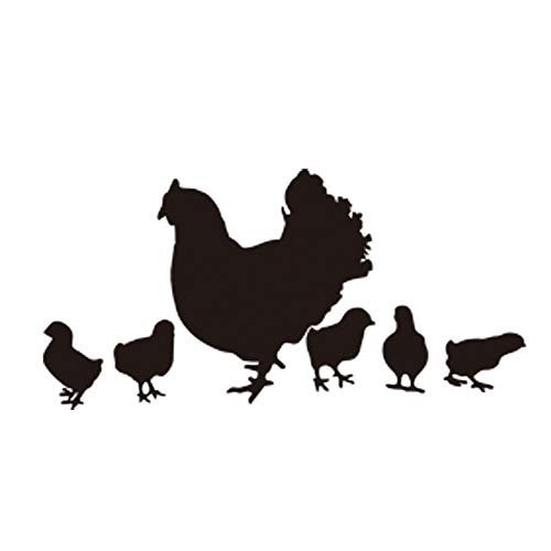 Vinilo decorativo DNVEN gallina con pollitos 29 x 14 in