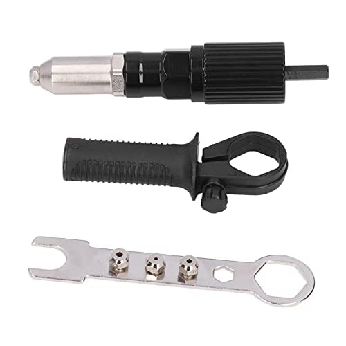 Electric Riveting Gun Adapter, Rivet Gun Accessory, Electric Drill Rivet Machine, Grab Rivet and Nail GunHead, Electric Drill Rivet Gun Adapter, Power Hand Tool Riveting Kit