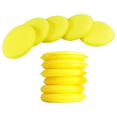 AGGER 12pcs Waxing Polish Wax Foam Sponge Applicator Pads For Clean Car Vehicle Glass Dia 4inch Cover
