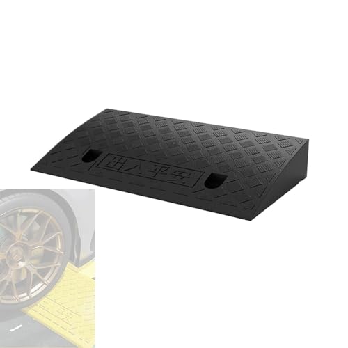2 3 4 Rise Threshold Ramp for Doorways, Rubber Driveway Curb Ramp, Portable Shed Ramp for Wheelchair, Heavy Duty Kerb Ramp for Entryway, Steps, Garage, Easy to Move(Black,50x27x8cm)