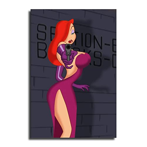 Ixx Jessica Rabbit Gun Canvas Art Poster And Wall Art Picture Print Modern Family Bedroom Decor Posters 16X24Inch(40X60Cm) #TOP3