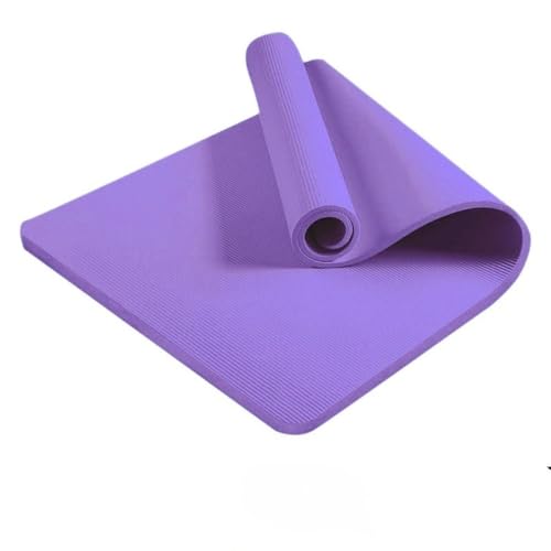 Lamanttエクササイズ、ピラティス、フィットネス、縄跳びなどに使えるヨガマット。厚みがあり、衝撃吸収性に優れ、滑りにくい20mm厚。軽量で洗濯も可能。ゴムバンドと収納バッグ付き。(185×80×20mm) (紫色)
