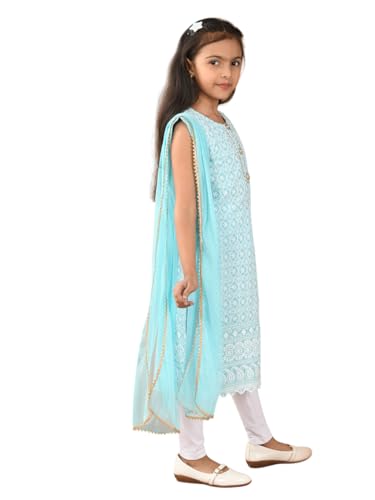 Image of Girls Cotton Kurti Set with Dupatta, Kids
