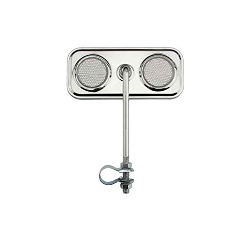 Alta Rectangle Bicycle Mirror Chrome, Reflectors Multiple Colors.