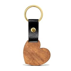 A1:wood Heart Keychain