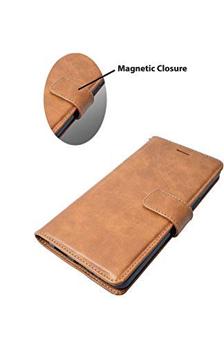 Image of Dkandy for Oneplus 11R 5G, Vintage Leather Flip Wallet Case Stand with Card Holder & Magnetic Closure Flip Cover for Oneplus 11R 5G - (Vintage Tan)
