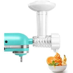 Frozen Fruit Ice Cream Attachment for Kitchenaid Stand Mixer, Dairy-Free Sorbet Gelato Maker, Dessert and Soft Serve Frozen Yogurt - Healthy Dessert Fruit Soft Serve Maker