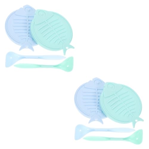 Angoily 2 Sets Cat Can Lid Dog Can Food 3 Oz Containers with Lids Pet Food Silicone Can Covers Mason Savior