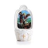 KMIMO Heiliger Wasserbrunnen aus katholischem Porzellan, Heiliger Michael, für den Eingang des Hauses, Wanddekoration, Kirche für Katholiken