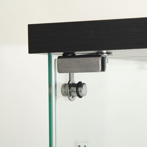 Miniatura 7 de Blsyhdh Vitrina De Cristal Con Led, Armario Vitrina Para Colección Con 1 Puerta, 2 Estantes Transparente, Mueble Vitrina De Cristal, Vitrina, Estatuilla De Gabinete, Vitrina, Salón, Bar 2 Pisos, 1
