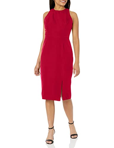 Image of Dress the Population Women's Emme High Neck Tie Back Body Con Midi Dress