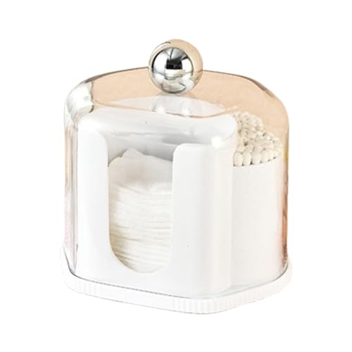 Soporte para bolas de algodón, Dispensador de - de almacenamiento transparente para collares | Soporte para bastoncillos de algodón de viaje con cubierta a prueba de polvo, contenedores de almace