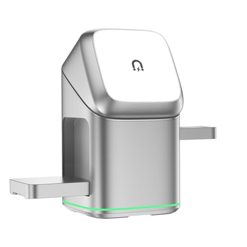 Station de recharge sans fil en métal rotative pour 3 appareils de 15W