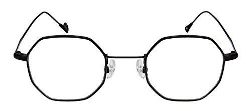 Edge I-Wear Retro Chic Octagon Shaped Metal Sunglasses w/Flat Lens M5112-FL2