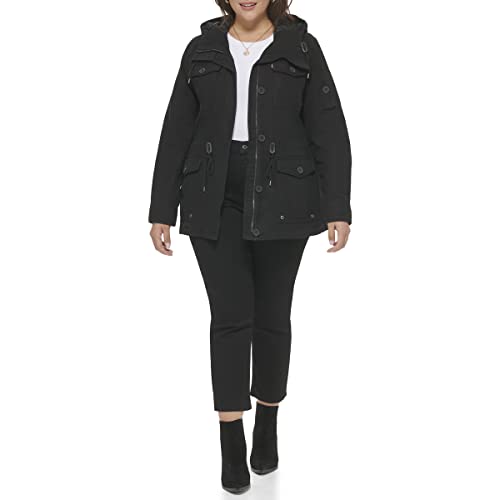 Levi's Damen Lightweight Cotton Military Jacket (Standard & Plus Sizes) Leichte Baumwolljacke, Dunkles Schwarz, 3X – Ansicht 3