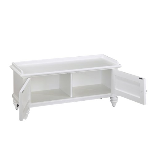 Bermuda Brushed White Upholstered Bench by Home Styles - Thumbnail 2