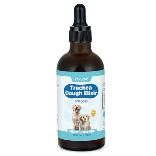 Yakucho Collapsed Trachea Treatment Liquid for Dog, 3.4 FL OZ Trachea Cough Elixir, Herbal Throat & Airway Comfort Formula for Dogs, Daily Respiratory Wellness Support, Easy to Administer