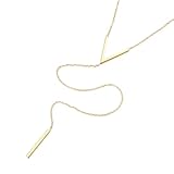 [FOCALOOK] ロングネックレス レディース Y字 サージカルステンレス 金属アレルギー ラリエット ゴールドネックレス 調節可能 ロングチェーンネックレス シンプル アクセサリープレゼント
