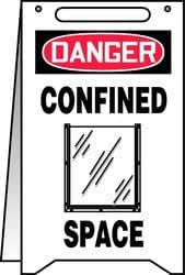 Accuform PFW428 Sturdy Plastic 2 X Fold Ups Floor Sign Legend Caution Watch Your Step With Graphic 25 Height X 12 Width At Base And 11 Open Footprint Red Black On Yellow - View #8