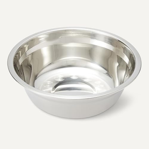Amazon Basics Erhöhter Hundenapfständer, höhenverstellbarer, erhöhter Napf, Edelstahlnäpfe, rutschfest, Futterschale für Haustiere, 44 x 24 x 30,5 cm, Schwarz
