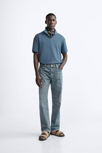 Image of Alan Jones Clothing Men's Textured Polo T-Shirt | Classic Short Sleeve Polo for Casual Wear
