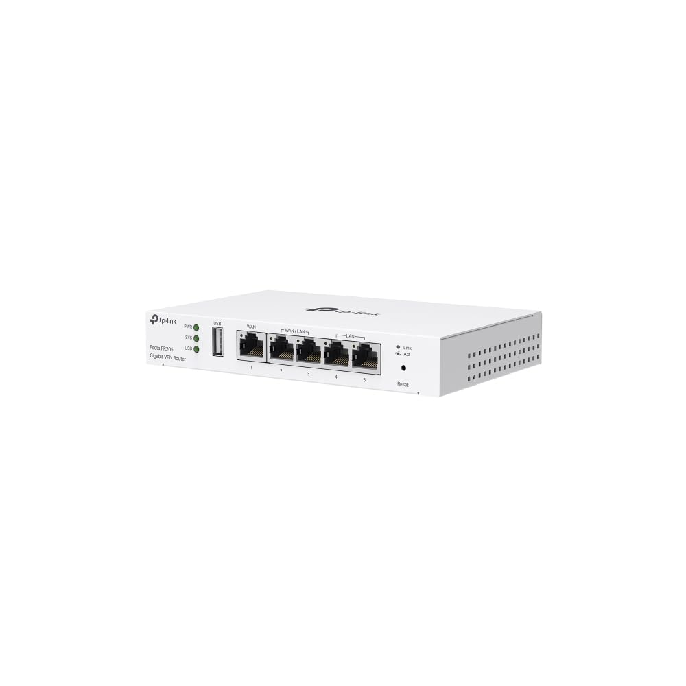 TP-Link Switch VPN Gateway, 5Porte Gigabit, 1USB WAN, ZTP, SON,Mesh, Gestione Centralizzata del Cloud, App/Web, Festa FR205