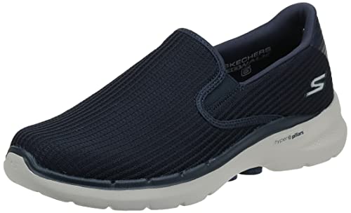 Skechers Mens Go Walk 6 - Anaglyph Walking Shoes Vegan Lightweight, Responsive Ultra Go Cushioning Navy Blue - 6 UK (216201)